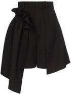 Shushu/tong Ruffled High-waisted Shorts - Black