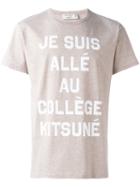 Maison Kitsuné Quote Print T-shirt, Men's, Size: Xl, Nude/neutrals, Cotton