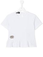 Dsquared2 Kids Logo Print Peplum Top, Girl's, Size: 14 Yrs, White