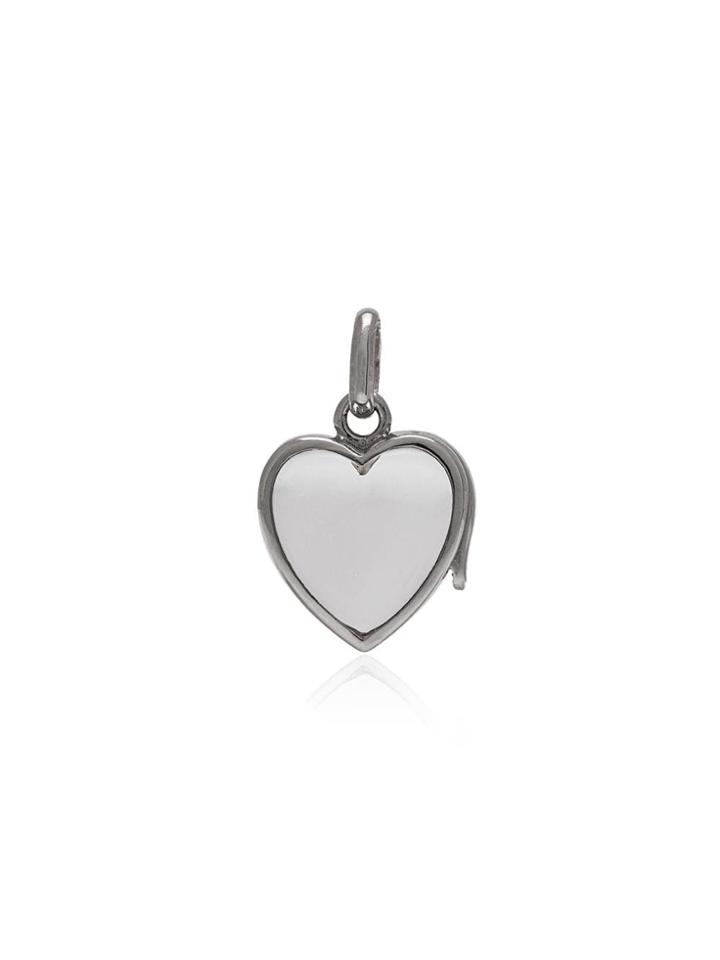 Loquet White Gold Small Heart Locket Necklace - Metallic