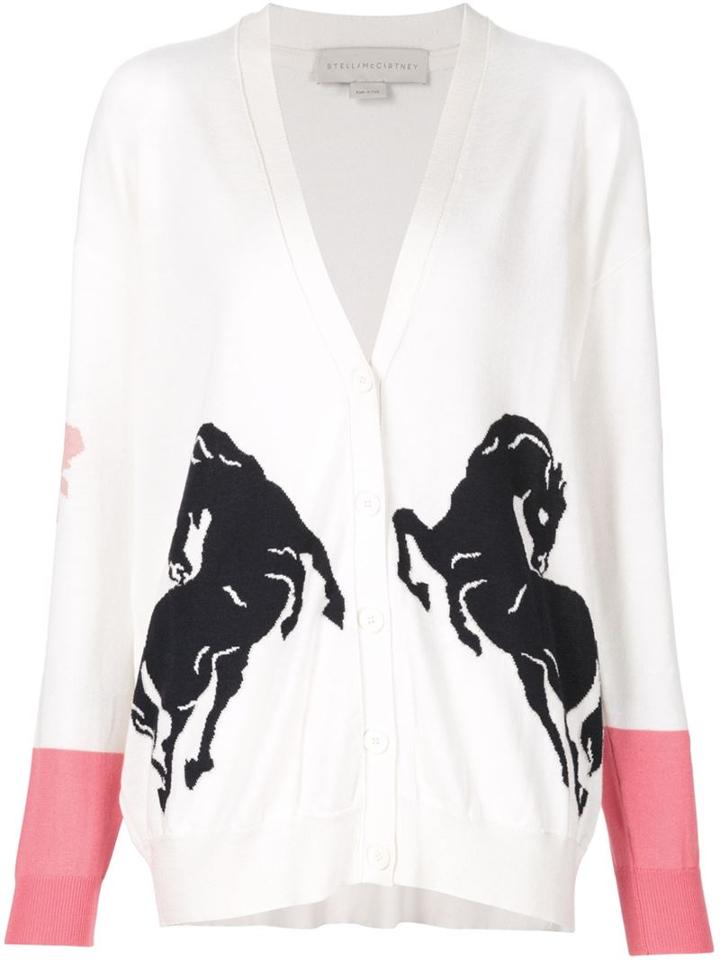 Stella Mccartney 'horse' Cardigan, Women's, Size: 42, White, Silk/wool