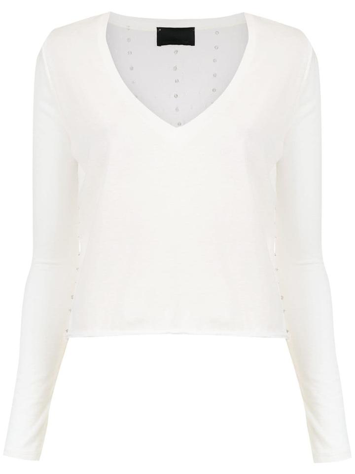Andrea Bogosian Embellished Tulle Top - White