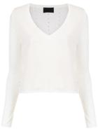 Andrea Bogosian Embellished Tulle Top - White