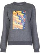 Julien David Printed Sweatshirt, Women's, Size: Small, Grey, Cotton