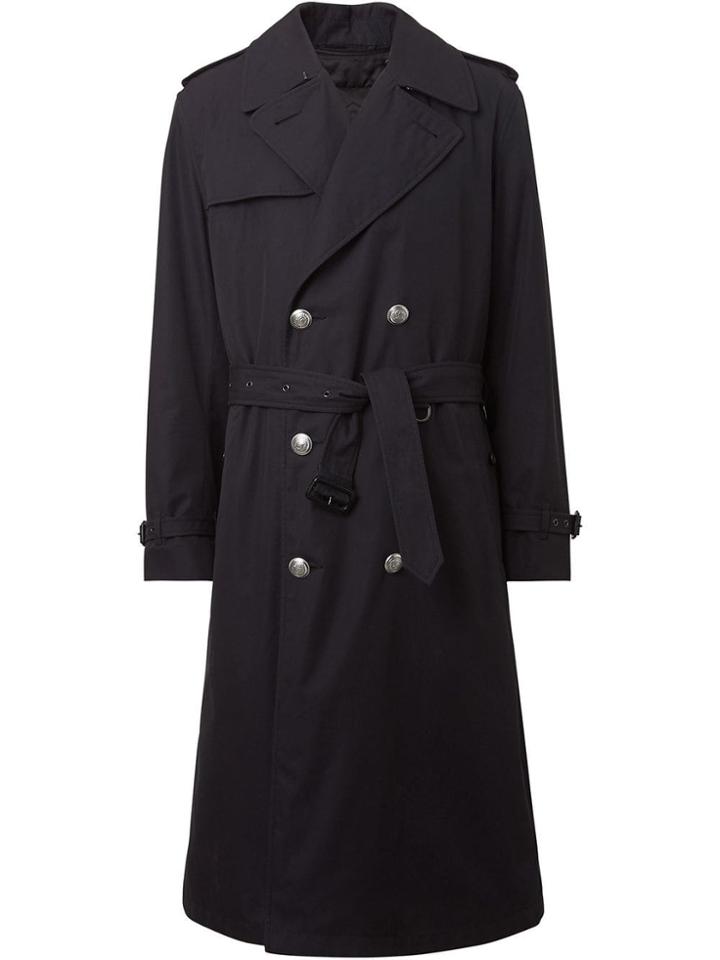 Burberry Cotton Gabardine Trench Coat With Warmer - Black