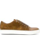 Lanvin Contrasted Toe Cap Sneakers, Men's, Size: 6, Brown, Calf Leather/leather/rubber