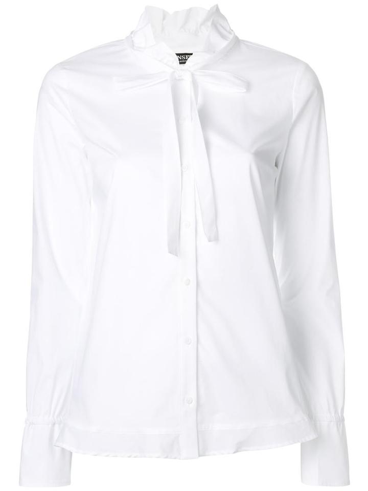 Twin-set Tie Knot Shirt, Women's, Size: 48, White, Cotton/spandex/elastane
