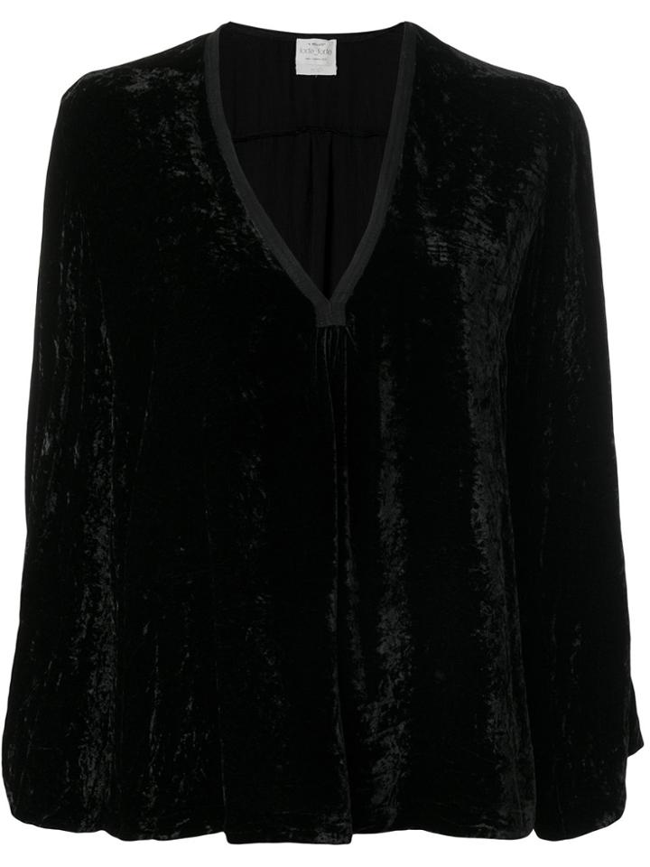 Forte Forte V-neck Velvet Blouse - Black