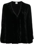 Forte Forte V-neck Velvet Blouse - Black