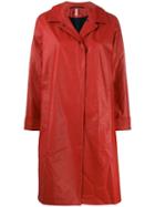 Indress Snap Closure Trench Coat - Red