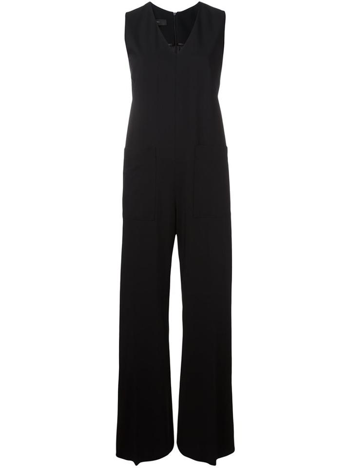 Federica Tosi V-neck Jumpsuit, Women's, Size: Small, Black, Spandex/elastane/viscose/wool