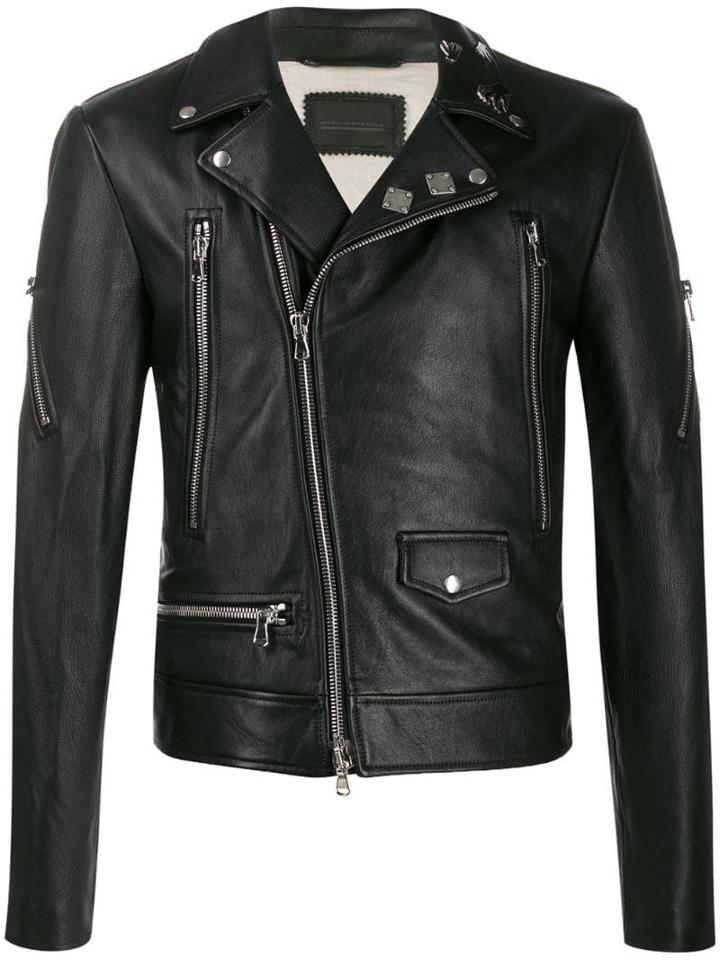 Diesel Black Gold Hand Pins Biker Jacket