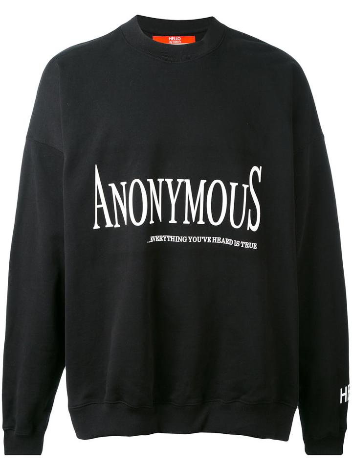 Hood By Air - Anonymus Sweatshirt - Unisex - Cotton - Xs, Black, Cotton