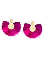 Katerina Makriyianni Round Fabric Earrings - Pink & Purple