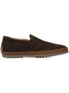 Tod S Braided Trim Slip-on Sneakers, Men's, Size: 6.5, Brown, Raffia/leather/rubber