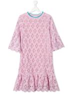 Alberta Ferretti Kids Crocheted Style Dress - Pink