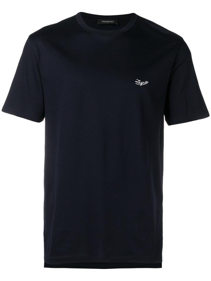 Ermenegildo Zegna Contrast Logo T-shirt - Blue