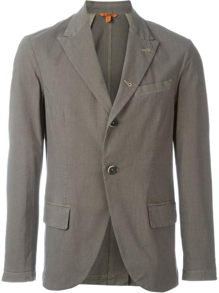 Barena Single Breasted Blazer, Men's, Size: 50, Green, Cotton/spandex/elastane/polyamide