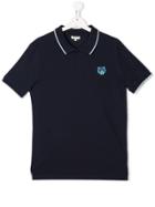 Kenzo Kids Teen Embroidered Logo Polo Shirt - Blue
