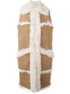 Meteo By Yves Salomon Sleeveless Mid Coat, Women's, Size: 38, Nude/neutrals, Lamb Skin/lamb Fur