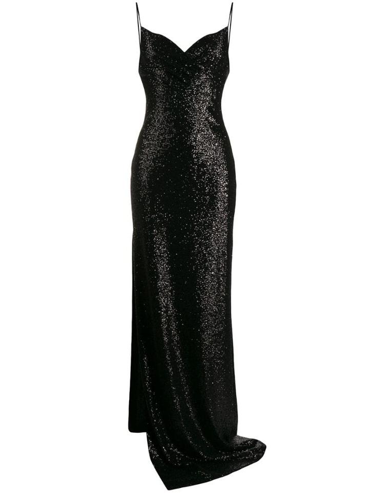 Balmain Long Sequinned Dress - Black
