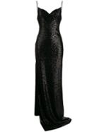 Balmain Long Sequinned Dress - Black
