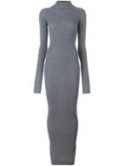 Stella Mccartney Long Ribbed Dress, Women's, Size: 42, Grey, Virgin Wool