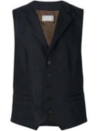 Brunello Cucinelli Notched Lapels Waistcoat, Men's, Size: 50, Blue, Wool