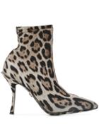 Dolce & Gabbana Leopard Print Ankle Boots - Neutrals