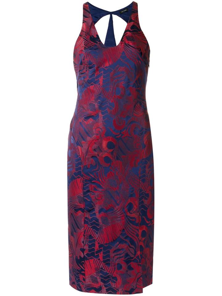 Tufi Duek Jacquard Midi Dress - Pink & Purple
