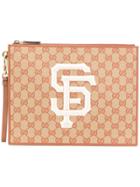 Gucci Gg Supreme Clutch Bag - Brown