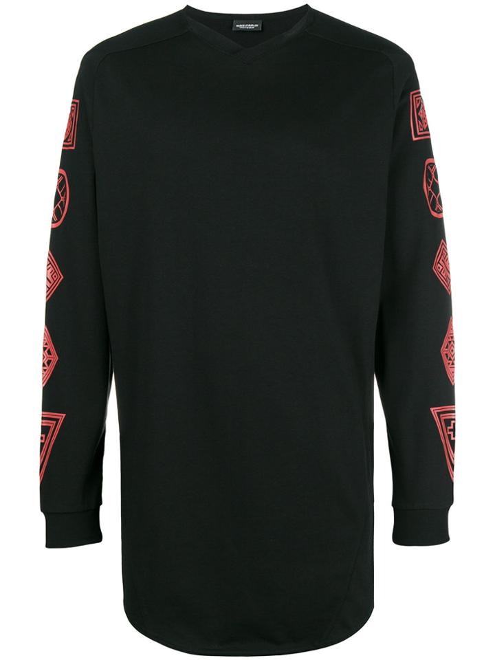 Marcelo Burlon County Of Milan Long-sleeve Printed T-shirt - Black