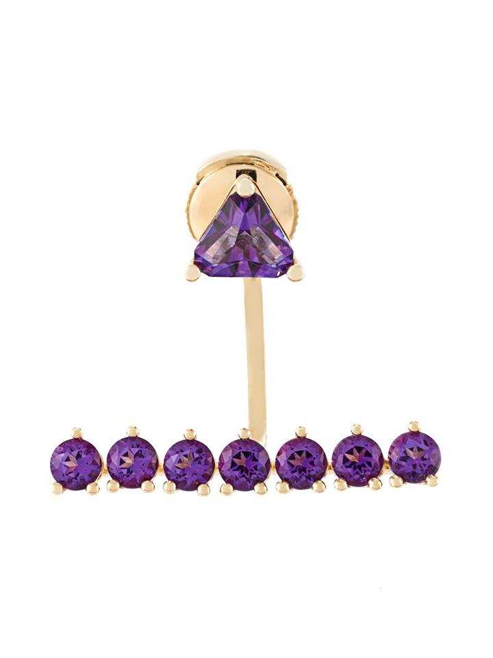 Delfina Delettrez Vein Earring, Women's, Pink/purple, 9kt Gold/topaz