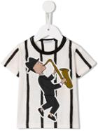 Dolce & Gabbana Kids Saxophonist Print T-shirt, Boy's, Size: 18-24 Mth, Nude/neutrals
