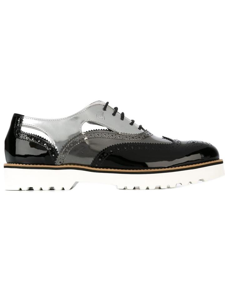 Hogan Metallic Panelled Loafers