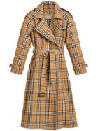 Burberry Vintage Check Trench Coat - Brown