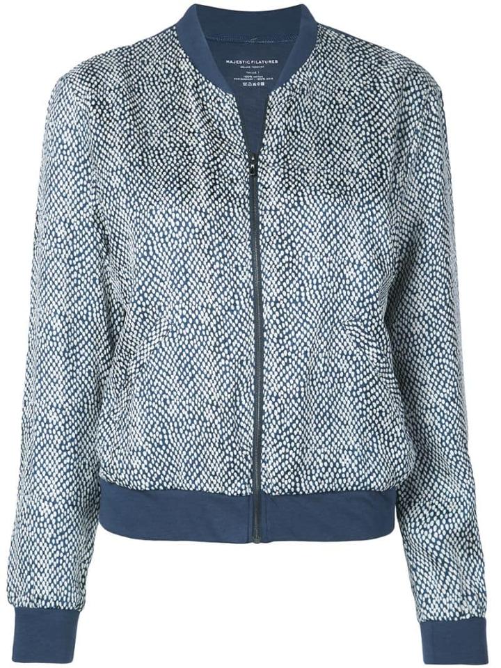 Majestic Filatures Printed Bomber Jacket - Blue