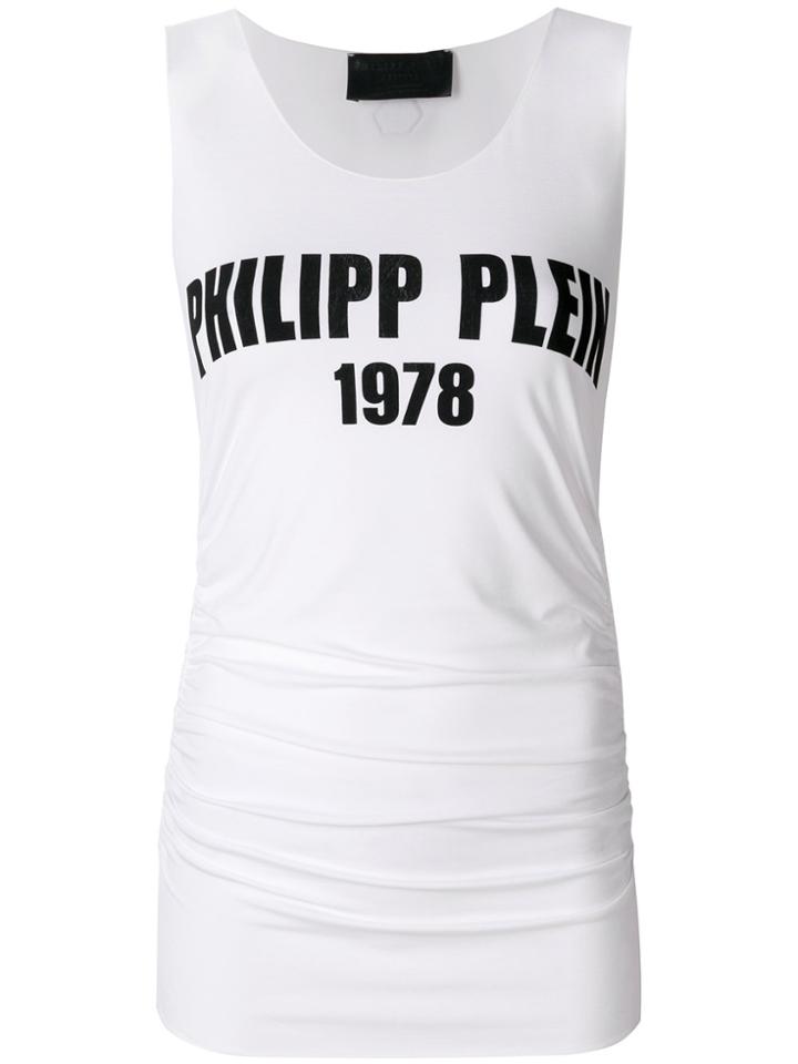 Philipp Plein Printed Logo Tank Top - White