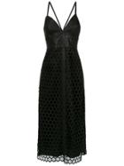 Cruise Leather Midi Geo Dress - Black