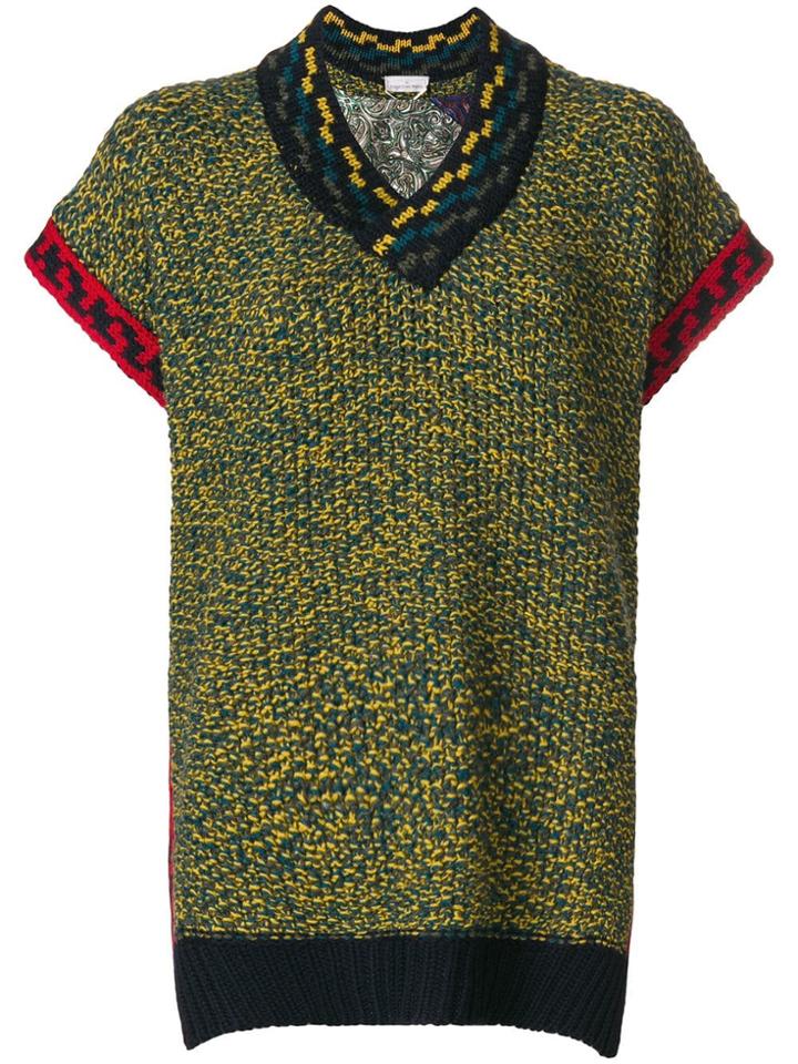 Pierre-louis Mascia Poncho Knit Sweater - Yellow & Orange