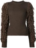 Alexandre Plokhov Shaggy Sleeve Sweater, Women's, Size: 40, Brown, Acrylic/nylon/wool/alpaca