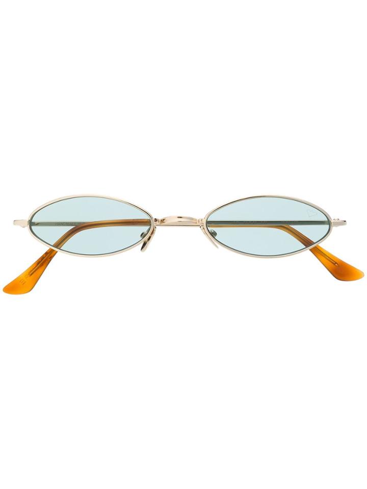Spektre Slim Oval Frame Sunglasses - Green
