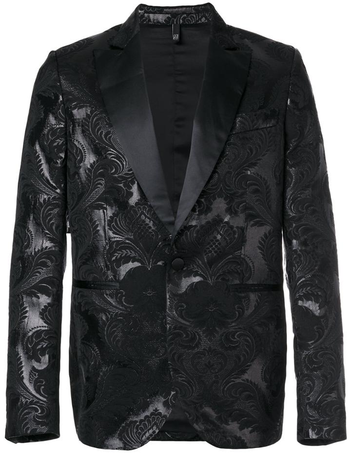 Christian Pellizzari Jacquard Tuxedo Blazer - Black