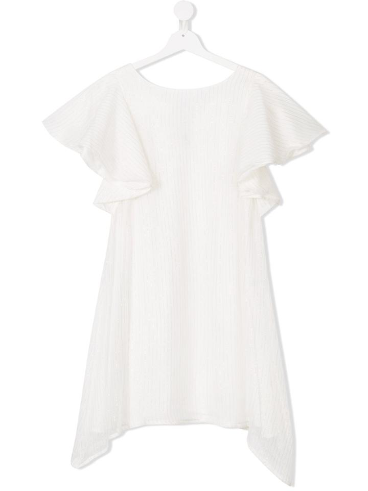 Orimusi Ruffled Sleeve Dress - White