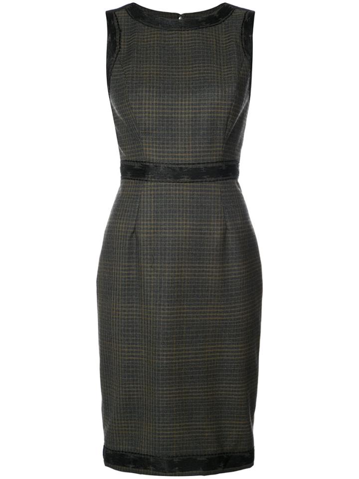 Carolina Herrera Checked Sleeveless Dress - Grey