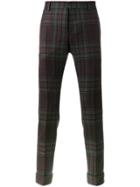 Valentino Checked Slim-fit Trousers - Green