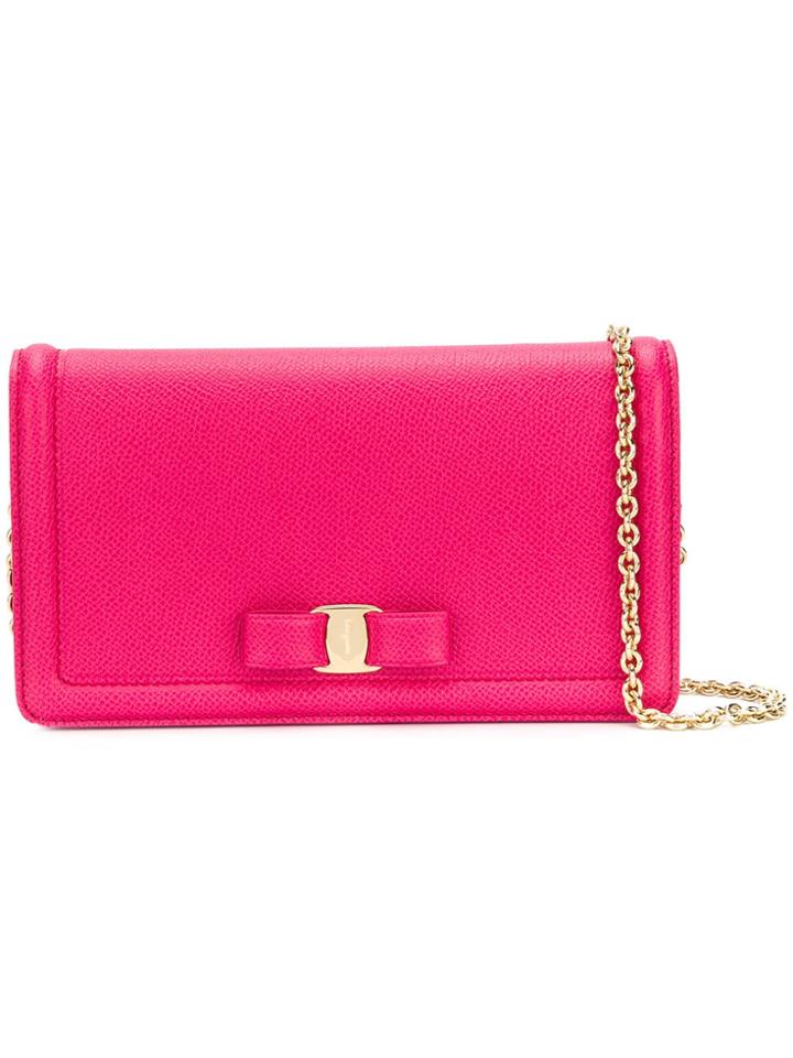 Salvatore Ferragamo Vara Bow Chain Wallet - Pink