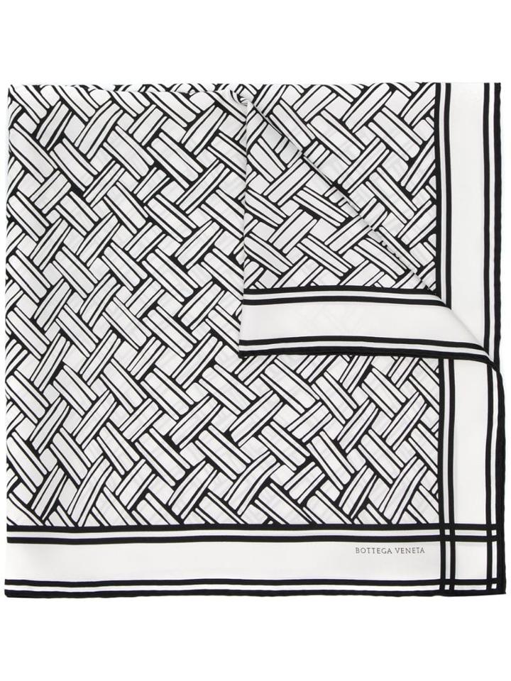Bottega Veneta Intrecciato Weave Printed Scarf - White
