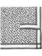 Bottega Veneta Intrecciato Weave Printed Scarf - White