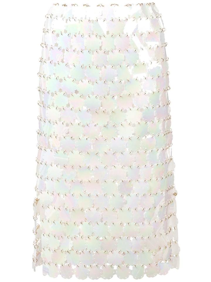Paco Rabanne Floral Chain Skirt - White